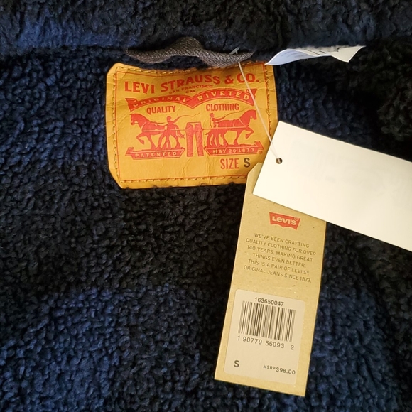 ♥️LEVI'S SHERPA LINED JACKET SIZE S - Picture 5 of 6